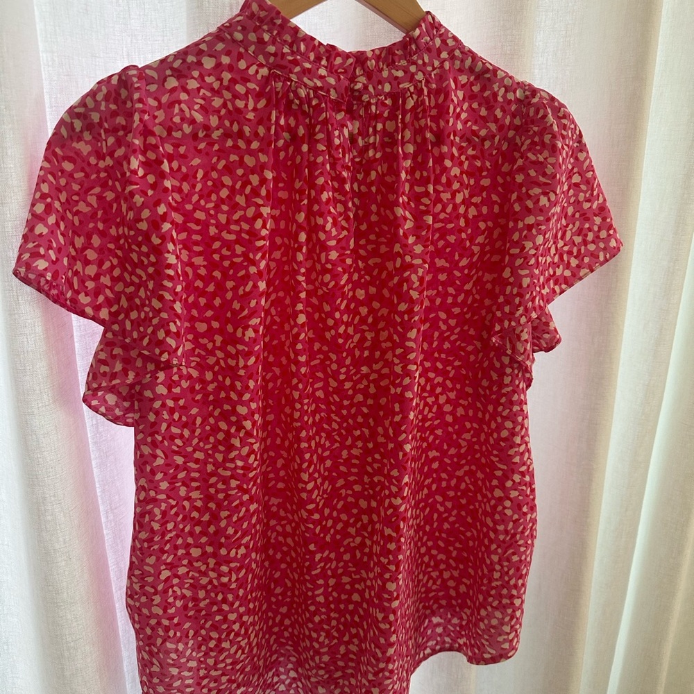 THML Red and Cream Patterned Blouse - perfect for Valentine’s Day - Picture 4 of 5